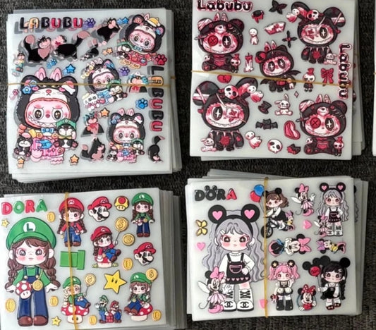 5D Labubu Embossed Stickers-Large Size