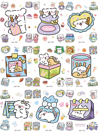 5D Line Puppy Embossed Stickers