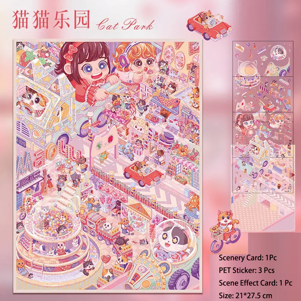 3D Scenery Stickers(21*27.5cm)